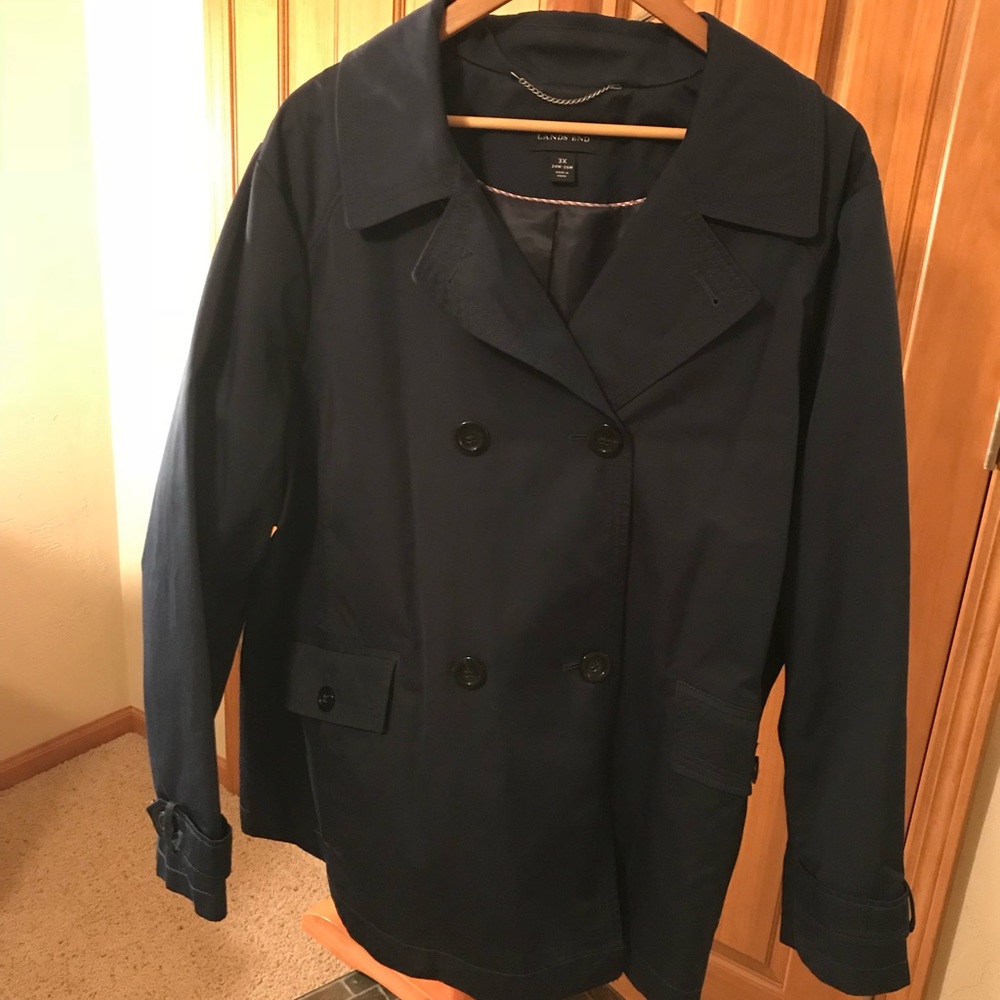 Lands End Navy Pea Coat